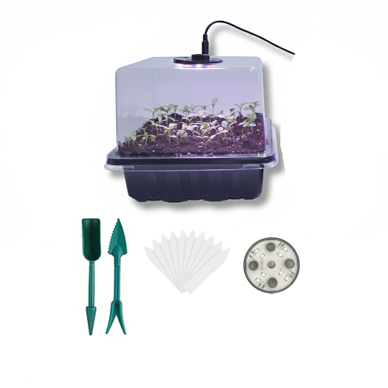 Plant Parenting - 1/2/3er-Pack 12/24/36-Zellen Saatgut-Keimschale mit 8 LED-Wachstumslampen
