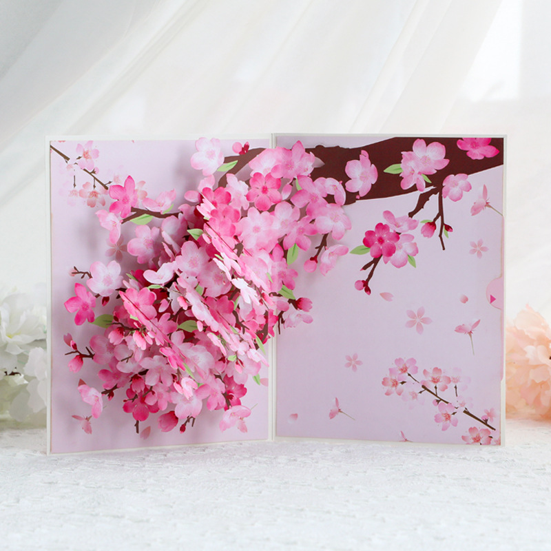 Orchid Phalaenopsis - Cymbidium Orchideen Pop-up-Grußkarte mit Umschlag, Blumen-Postkarte,